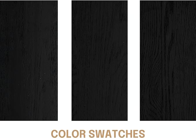 NTC Solid Oak Zoe Nightstand, Mid Century Modern Side Table Bedroom, Bedside Furniture, Night Stand, End Table, Easy Assembly - Burnt Black-Ruum Studio Home