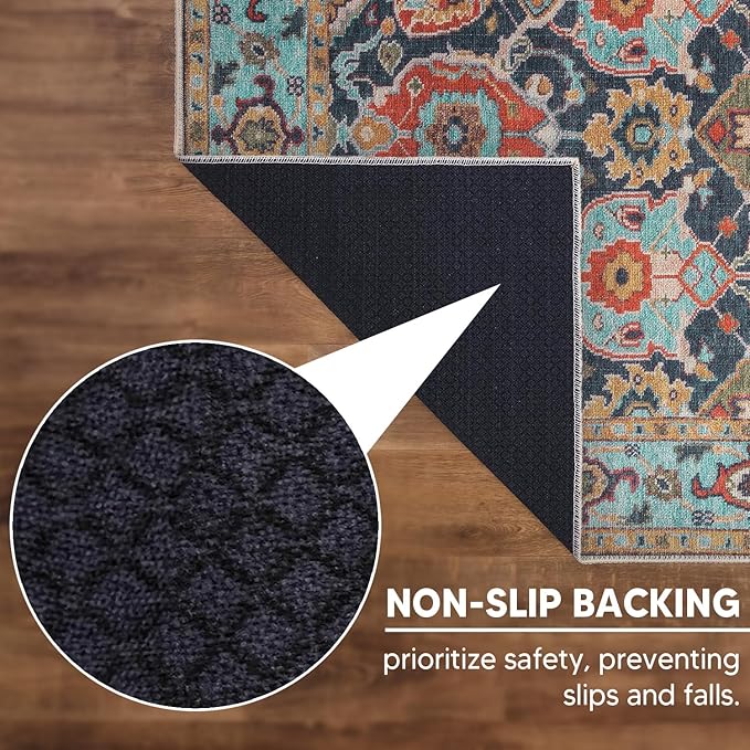 Keen Home Design 2x3 Rug - Machine Washable Entry Rug with Non-Slip Backing, Ideal for Enteryway, Kitchen, Bathroom, Laundry Room - Vintage, Easy Clean, Durable, Low Pile Rug - (2' x 3')-Ruum Studio Home