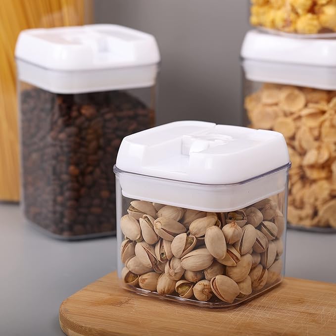 Vtopmart 6 PCS Airtight Food Storage Containers, BPA Free Plastic Snack Containers with Easy Lock Lids, for Kitchen Pantry Organization and Storage, Include 24 Labels, 0.5L-Ruum Studio Home