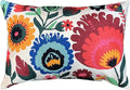 Lumbar Cream Floral Pillow Cover Polish Flower Accent Chair Pillowcase Couch Modern Farmhouse Couch Cushion Hand Embroidered Wool Size 14x20 Inch-Ruum Studio Home