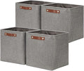 DULLEMELO 12 inch Cube Storage Bins, Large Collapsible Grey Storage Baskets for Square Cubes Organizing, Fabric Boxes Bins for Shelves Nursery Home Office Storage(4 Pack - 12" Grey)-Ruum Studio Home