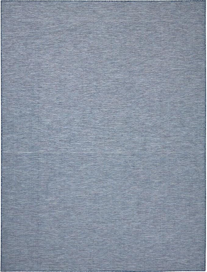Nourison Positano Indoor-Outdoor Navy Blue 9' x 12' Area Rug, Easy Cleaning, Non Shedding, Bed Room, Living Room, Dining Room, Backyard, Deck, Patio (9x12)-Ruum Studio Home