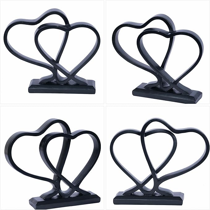 Heart Sculpture for Living Room Decor Heart Decoration Gift for Her and Him Love Wedding Anniversary Couples Gift Modern Heart Statue for Home Coffee Table Dining Table Centerpiece Birthday Gift-Ruum Studio Home