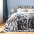 GONAAP Fuzzy Faux Fur Throw Blanket Queen Size Tie-dye Marble Black Super Soft Cozy Plush Fuzzy Shaggy Blanket for Couch Sofa Bed (Tie-dye Marble Black, Queen(90"x90"))-Ruum Studio Home