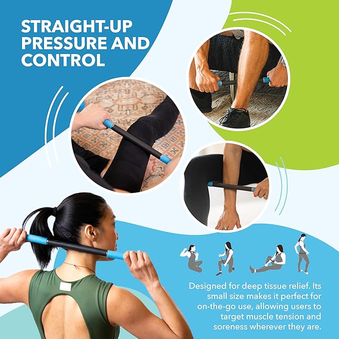 RAD Rod Mini – Compact Deep Tissue Massage Roller Stick – Travel-Ready Myofascial Release Tool for Legs, Back, Neck, Arms & Shoulders – Muscle Roller for Mobility & Recovery-Ruum Studio Home