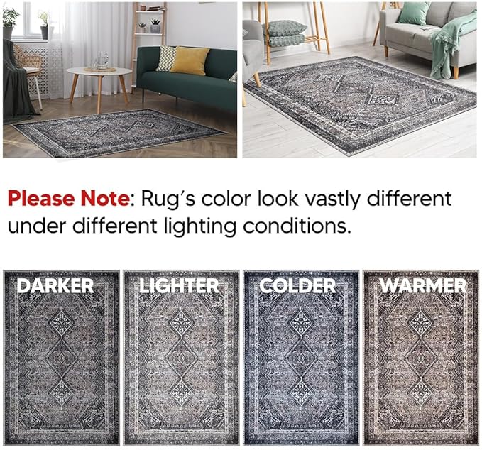 Keen Home Design 2x10 Rug - Machine Washable Runner Rug with Non-Slip Backing, Ideal for Hallway, Entryway, Kitchen, Laundry Room - Vintage, Easy Clean, Durable, Low Pile - (2'6" x 10')-Ruum Studio Home