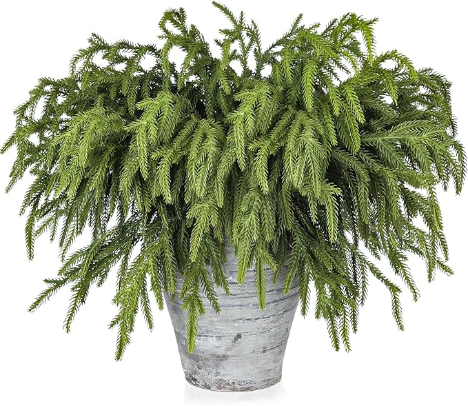 Artgar 24 Pcs Pine Branches - 18 Inch Artificial Green Pine Stem - Real Touch Christmas Greenery Pines Branches for DIY Flower Arrangement Home Indoor Christmas Decor-Ruum Studio Home