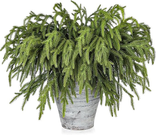 Artgar 12 Pcs Pine Branches - 18 Inch Artificial Green Pine Stem - Real Touch Christmas Greenery Pines Branches for DIY Flower Arrangement Home Indoor Christmas Decor-Ruum Studio Home