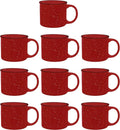 DISCOUNT PROMOS Ceramic Campfire Coffee Mugs 13 oz. Set of 10, Bulk Pack - Perfect for Tea, Espresso, Cappuccino, Hot Cocoa - Red-Ruum Studio Home