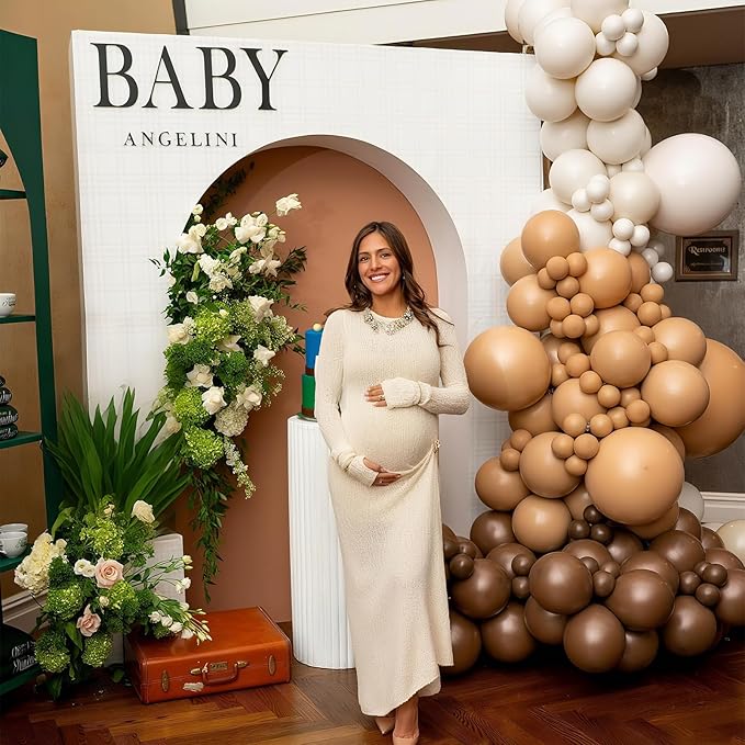 Brown and Gold Balloons 12 Inch Double Stuffed Dark Coffee Tan Cream Beige Sand Nude Neutral Latex Balloon Confetti Balloons for Boho Birthday Rodeo Thanksgiving Baby Bridal Shower Party Decor-Ruum Studio Home