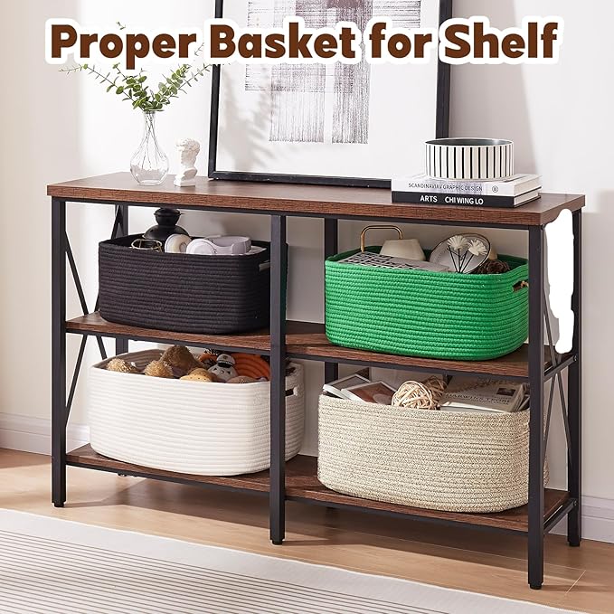 OIAHOMY Storage Basket for Shelves, Closet Cube Storage Bins Baskets for Clothes Blanket Towels, Baby Nursery, Toy Baskets Box, Woven Rope Basket, 17.72*12.99*7.87 IN, 2 Packs White-Ruum Studio Home