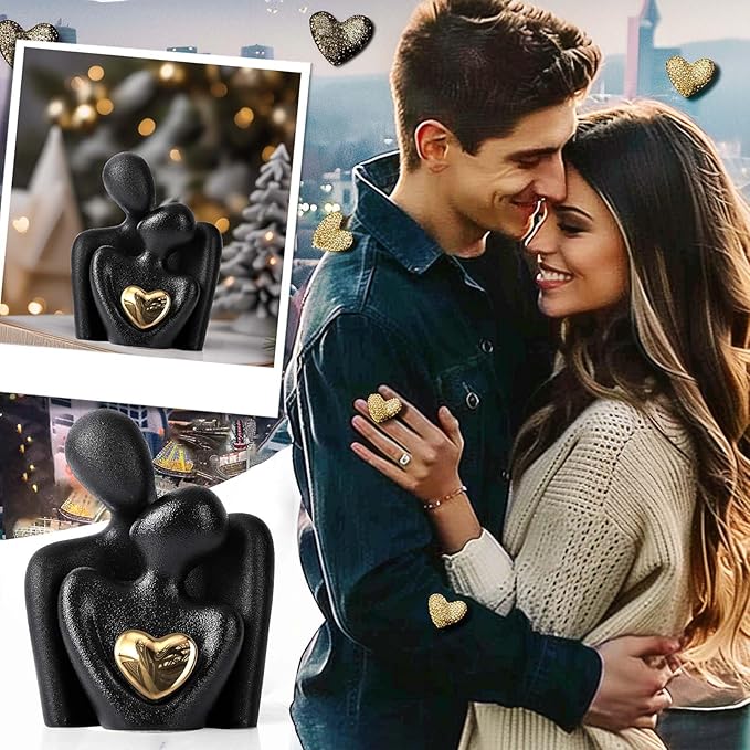 XMGZQ Mini Couple Statue Tv Stand Decor Items for Living Room Home Decor,Bedroom Decor for Couples Sculpture for Anniversary Wedding,Love Gifts for Couples 2025,Knick Knacks for Shelves-Ruum Studio Home