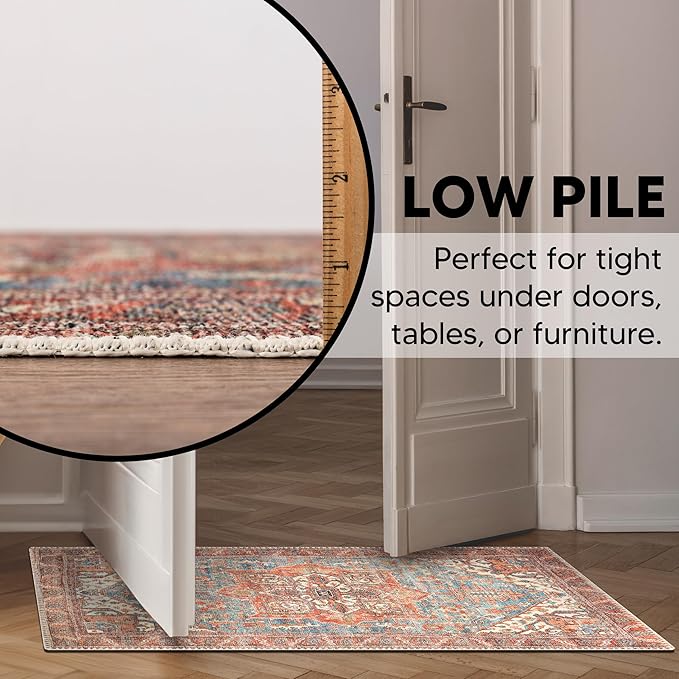 Keen Home Design 2x3 Rug - Machine Washable Entry Rug with Non-Slip Backing, Ideal for Enteryway, Kitchen, Bathroom, Laundry Room - Vintage, Easy Clean, Durable, Low Pile Rug - (2' x 3')-Ruum Studio Home