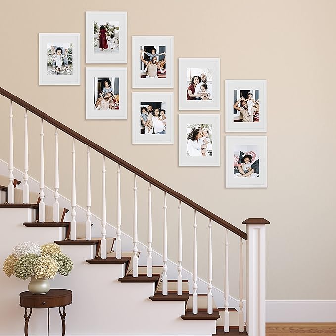 Sheffield Home 9 Piece Gallery Wall Frame Set, 11x14 Inch, White-Ruum Studio Home