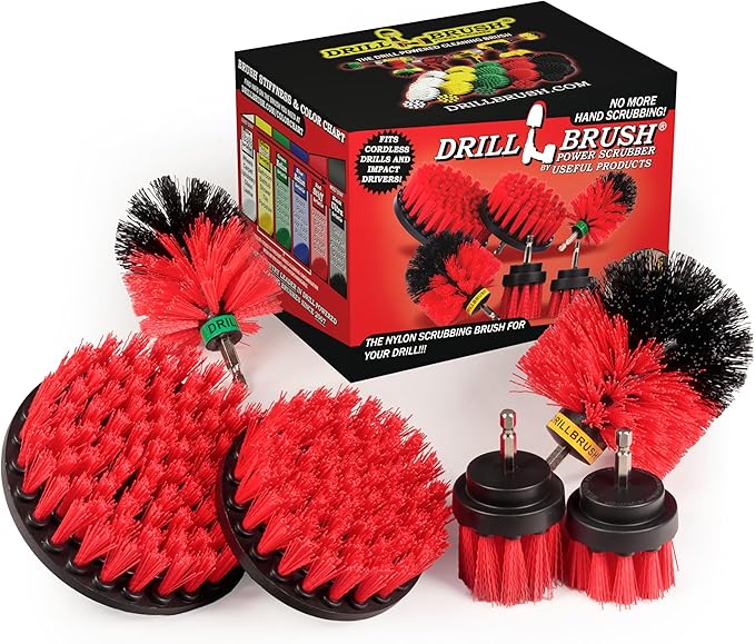 Drillbrush Headstone Cleaning Supplies - Outdoor Power Brush - Fountain Cleaner Tool - Deck Scrubbing Tool - Patio Cleaning Brush - Concrete Garage Floor Cleaner - Granite Scrubber Kit for Drill-Ruum Studio Home