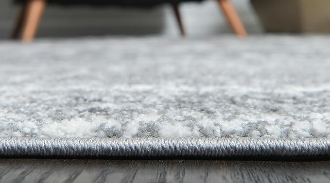 Unique Loom Rosso Collection Vintage, Traditional, Bohemian, Geometric, Distressed, Southwestern Area Rug, 5' 0" x 8' 0", Gray/Ivory-Ruum Studio Home