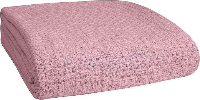 BELIZZI HOME 100% Cotton Bed Blanket, Breathable Bed Blanket Twin Size, Cotton Thermal Blankets Twin, Perfect for Layering Any Bed for All Season, Purple-Ruum Studio Home