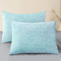 CaliTime Throw Pillow Covers Decorative 20 X 26 Inches Pack of 2 Cozy Chenille Standard Pillow Shams Cases for Couch Sofa Bed Living Room Home Light Blue Grey-Ruum Studio Home