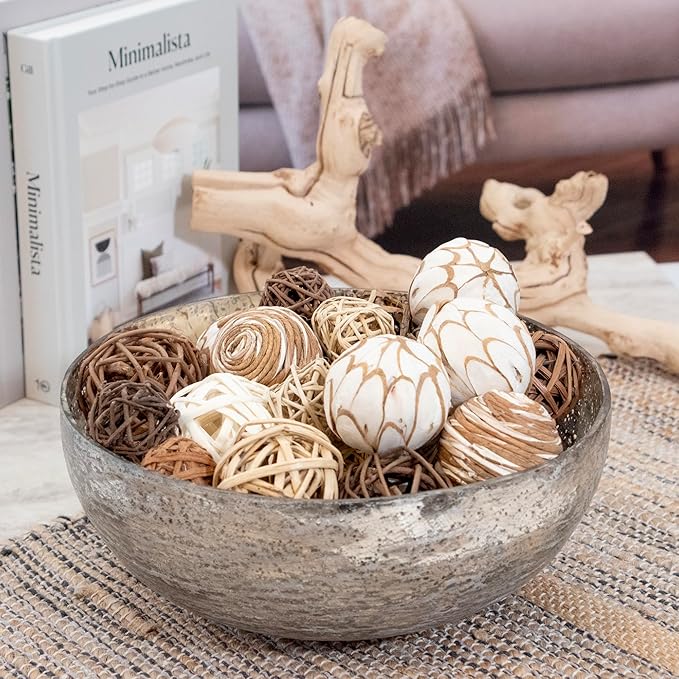 ANDALUCA Decorative Balls Bag Bowl Filler Home Decor (Beige)-Ruum Studio Home