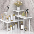 JayRex Bathroom Organizer Countertop Corner Shelf, 3 Tier Moveable Organizer for Make Up, Dresser Table, Desktop (White)-Ruum Studio Home