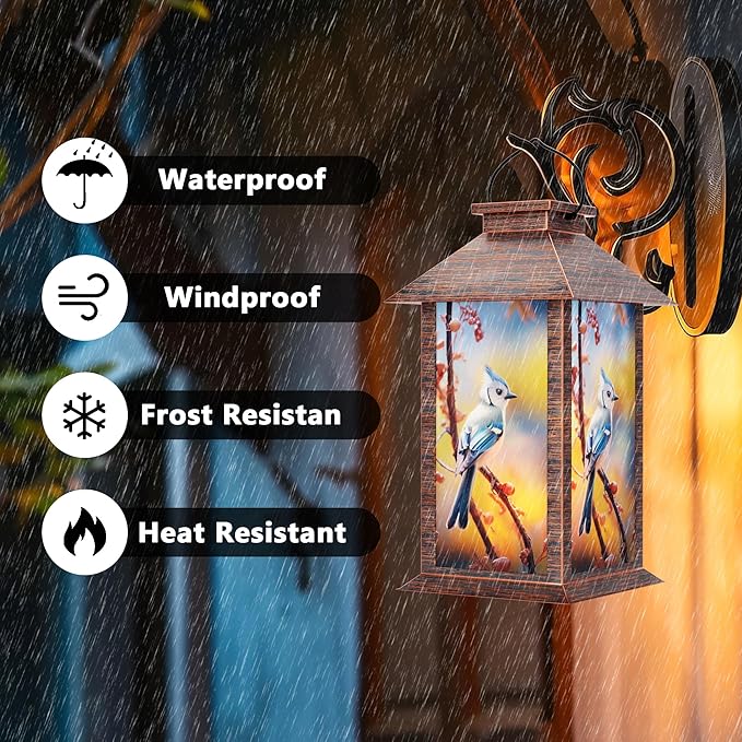 Solar Lanterns Outdoor, Waterproof Garden Hanging Lanterns with LED Flickering Flameless Candles for Mom Grandma Women Lantern Decorative Outdoor for Yard, Garden,Party Decor-Ruum Studio Home