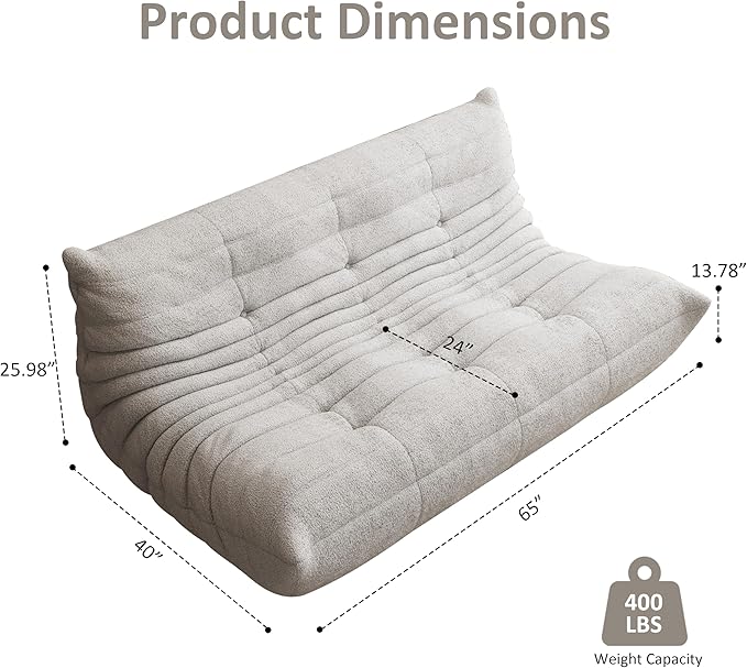 Bean Bag Chair, Oversized Bean Bag Chair for Living Room, Fireside Chair for Adults with Memory Foam Filled, Big Accent Lounge Floor Sofa for Reading, Relax, No Assembly Required. (Grey 3-Seater)-Ruum Studio Home