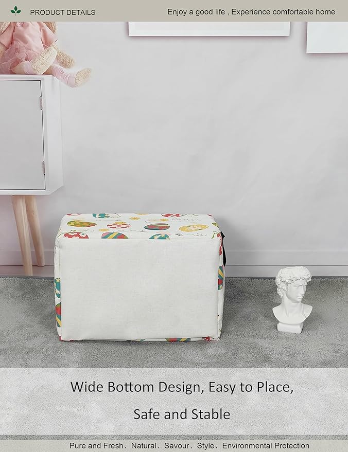Rectangular Folding Laundry Basket,waterproof Canvas Basket,gift basket,Suitable for children's room,Office,Clothes,Toys Storage(Easter Eggs)-Ruum Studio Home