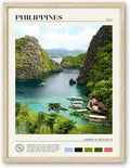 HesenDot Natural OAK Wood Framed Philippines Natural Scenery Wall Art,12x16in Busuanga Island Landscape Canvas Print,Urban Landmark Wall Decor for Living Room,Bedroom,Office Gallery,Set of 1-Ruum Studio Home