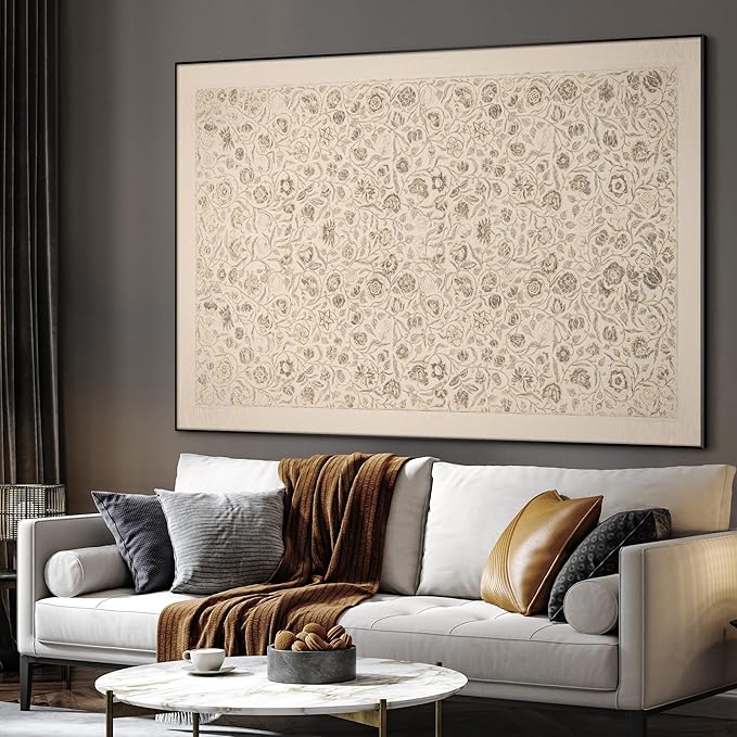 SIGNWIN 36"x46" Extra Large Framed Wall Art Vintage Botanical Sketch with Detailed Floral Pattern, Classic Nature Illustration for Home Living Room Bedroom Decor (Frame Assembly Required)-Ruum Studio Home