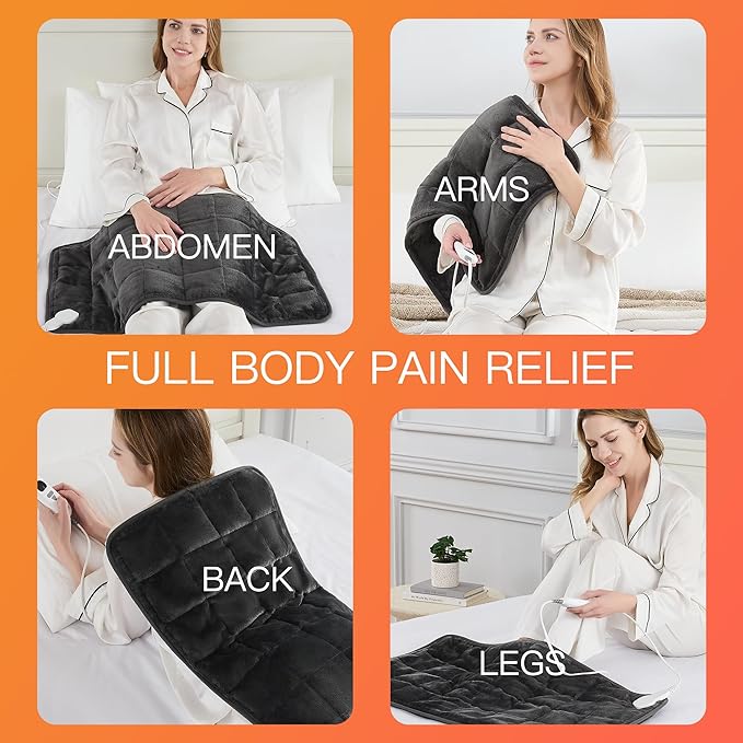 Weighted Heating pad XL 17''x33'' Heat pad for Period Cramps Heating Pads Large Heated pad for Back Pain Relief Products Electric Heat Pads Heated Pad for Bed Christmas Gifts for Mom Dad-Ruum Studio Home