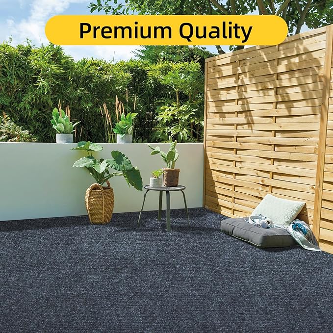 Marine Carpet,6 FT x 14 FT Dark Gray Indoor Outdoor Carpet 0.2" Thick Boat Carpet with Water-Proof TPE Backing, Non-Slide Outdoor Marine Carpet Roll for Home, Patio, Porch, Deck-Ruum Studio Home