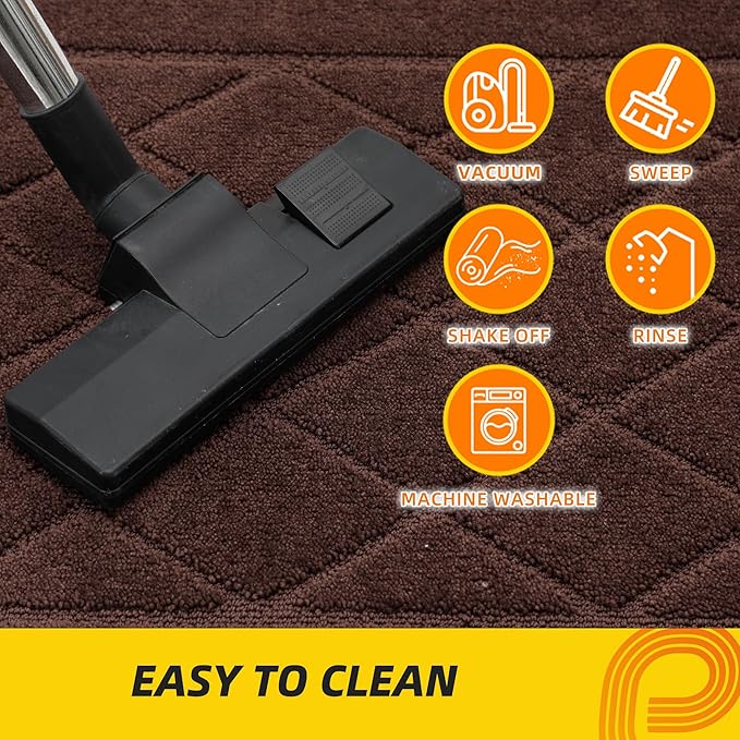 JSEI Dirt Trapper Door Mat 24"x36", Non-Slip Washable Entryway Mats, Dog Door Mat, Stain Resistant and Absorbent Floor Mats, Low Profile Welcome Mat for Front Back Door, Brown-Ruum Studio Home