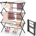 APEXCHASER Clothes Drying Rack, 3-Tier Laundry Drying Rack for Clothes, Expandable Metal Clothing Dryer, Collapsible Towel Rack, Air Drying Rack, Black-Ruum Studio Home