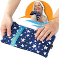 SunnyBay Small Microwave Heating Pad, Microwavable Versatile Cold/Heated Neck and Shoulder Wrap for Back Pain and More, Moist Heat Cotton-Fleece Pad with Flax Seed Filling, 6x11 in, Blue Stars-Ruum Studio Home
