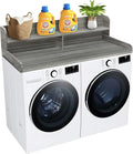 Royxen Laundry Countertop with 2-tier Shelf Universal Fit, Washer and Dryer Countertop with Storage Space, Shelf Height 11.5 Inches, Solid Wood, Eucalyptus-Ruum Studio Home