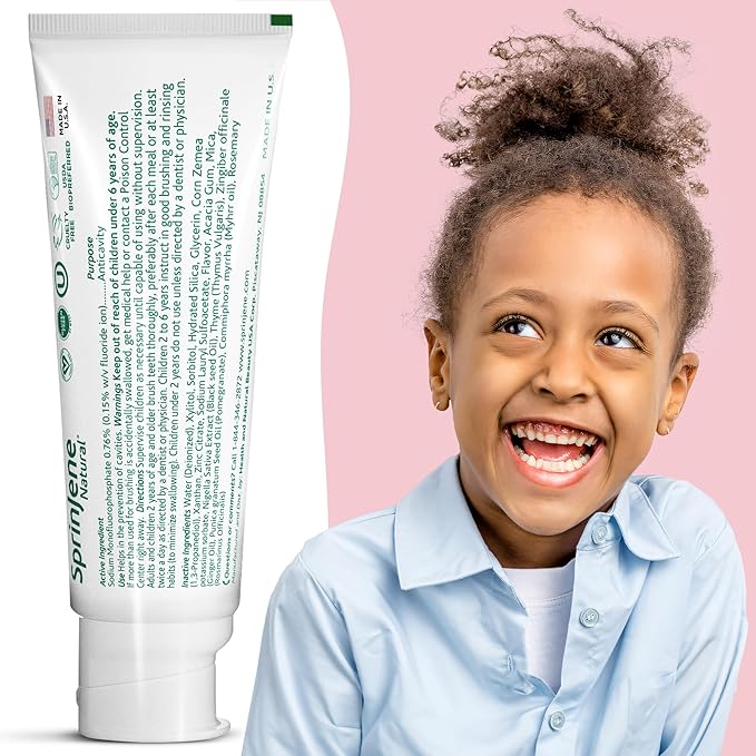 SprinJene Natural Kids Toothpaste, Strawberry | Natural Children’s Toothpaste | Fluoride Free Toothpaste for Toddlers | 4 Pack-Ruum Studio Home