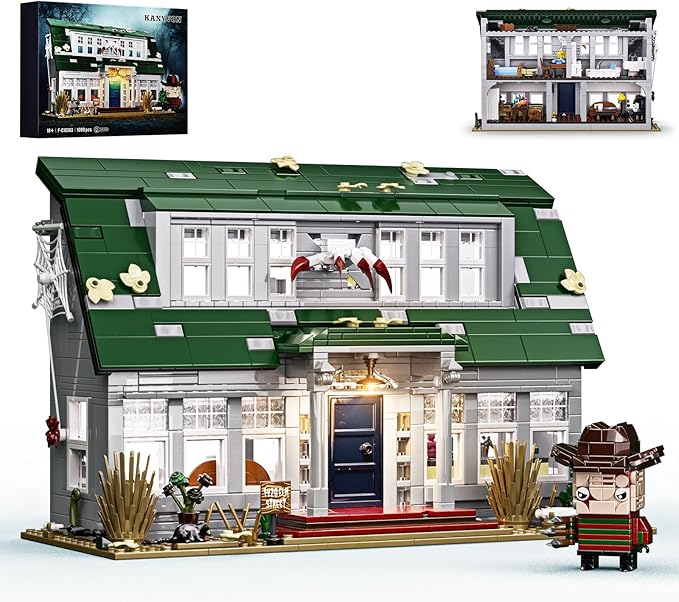 Halloween Nightmare Building House Set on Elm Street, Horror Movie Figure & Haunted House Building Blocks Toy, Compatible with Lego Gifts for Friends and Fans 18+ (1099 Pieces)-Ruum Studio Home