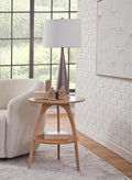 Martin Svensson Home LAX 20" Round End/Side Table with Storage, Light Oak-Ruum Studio Home