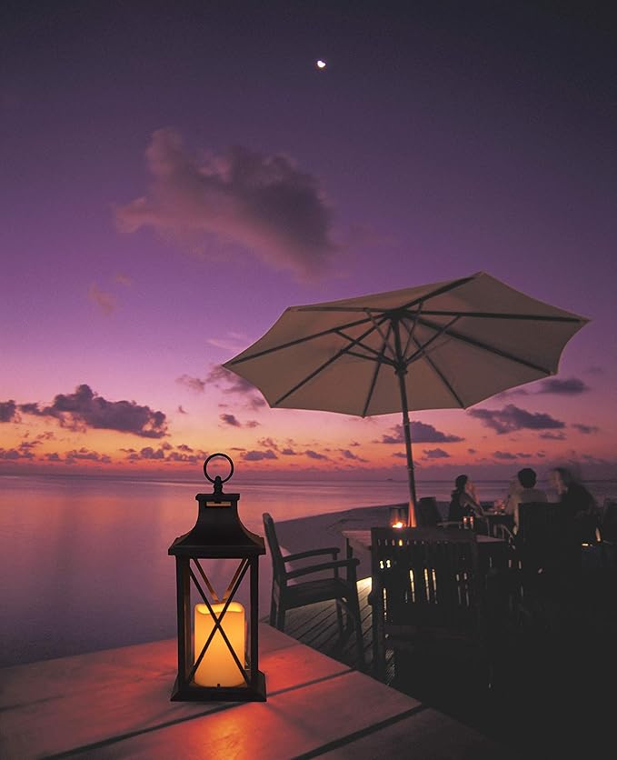 YAKii 14" Decorative Candle Lantern LED Flameless Candle Timer, Plastic LED Candle & Holder, Indoor & Outdoor Hanging Lights,Christmas Day Decoration Pack of 6 (Antique Copper Brushed)-Ruum Studio Home