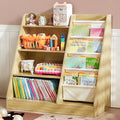 Kids Bookshelf, 4-Tier Kids Wooden Bookshelf with Toy Storage Montessori Toy Shelf, 32”L x 16”D x 32”H Nursery Bookshelves Childrens Bookcase Baby Toddler Book Shelf for Kids Rooms Clearance-Ruum Studio Home