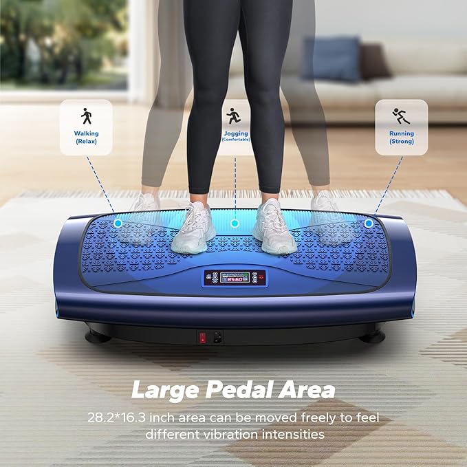 MERACH Vibration Plate Exercise Machine, 3D & 4D Vibration Plate with 2 Tension Ropes LED Display, Whole Body Vibration Platform for Women Men, Exercise Equipment for Home-Ruum Studio Home