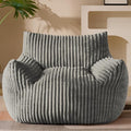 Giant Plush Bean Bag Chair for Adults with Armrests - Oversized Comfy Light Grey Beanbag Lounge Lazy Floor Sofa Accent Chair for Living Room, Bedroom & Dorm, Cozy Fluffy Single Cloud Mini Couch-Ruum Studio Home