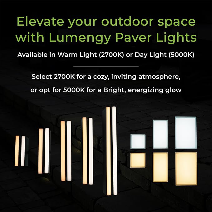 LUMENGY Paver Light 4×8 Inch (3.93 inch X 7.87 inch), Glare-Free 5000K Brick Lighting for Paver Driveways, Pathways, Patios & Garden, 12V Waterproof & Drive-Over Rated-Ruum Studio Home