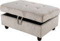 Ottoman Rectangular Storage Ottoman Bench, Footrest Stool Footstool with Lid for Living Room, Bedroom, Entryway, Brown, 37.5"x25.5"x19.5"-Ruum Studio Home