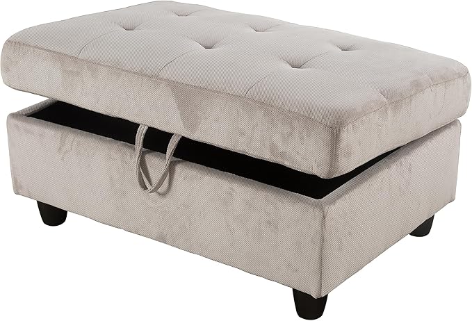 Ottoman Rectangular Storage Ottoman Bench, Footrest Stool Footstool with Lid for Living Room, Bedroom, Entryway, Brown, 37.5"x25.5"x19.5"-Ruum Studio Home