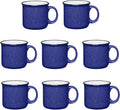 Set of 8 Ceramic Campfire Mugs – 15 Oz, Royal Blue – Coffee & Tea Cups for Home, Work, Travel, Camping – Customizable, Great for DIY, Events, Companies-Ruum Studio Home