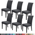 Joccun Chair Covers for Dining Room Set of 6,Dining Chair Slipcover Stretch Dining Room Chair Covers Seat Protector,Washable Parsons Chair Cover for Home,Banquet(Dark Gray,6 Pack)-Ruum Studio Home