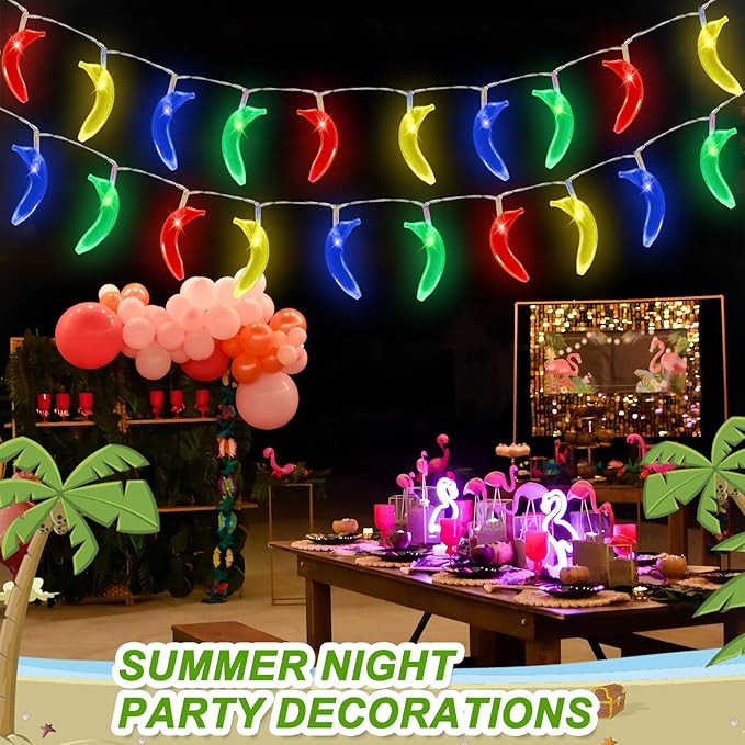 Couah [ 8 Modes & Timer ] Tropical Fruit Banana String Lights, 16 FT Summer String Lights with 30LED Banana Lights, Summer Fairy Lights Battery Operated for Tropical Beach Party Birthday Summer Decor-Ruum Studio Home