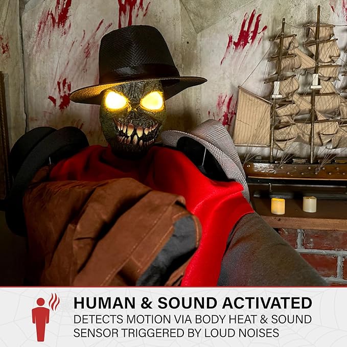 Haunted Hill Farm Life-Size Animatronic Coatrack Monster by Tekky Halloween Decoration with Motion-Activated Sounds-Ruum Studio Home