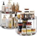 LAMU 2 Pack 2 Tier Lazy Susan Turntable Organizer 9.25'' Rotating Spice Rack Organization for Cabinet, Kitchen, Pantry, Countertop, Bathroom, Vanity, Medicine Cabinet Organizer, Grey-Ruum Studio Home